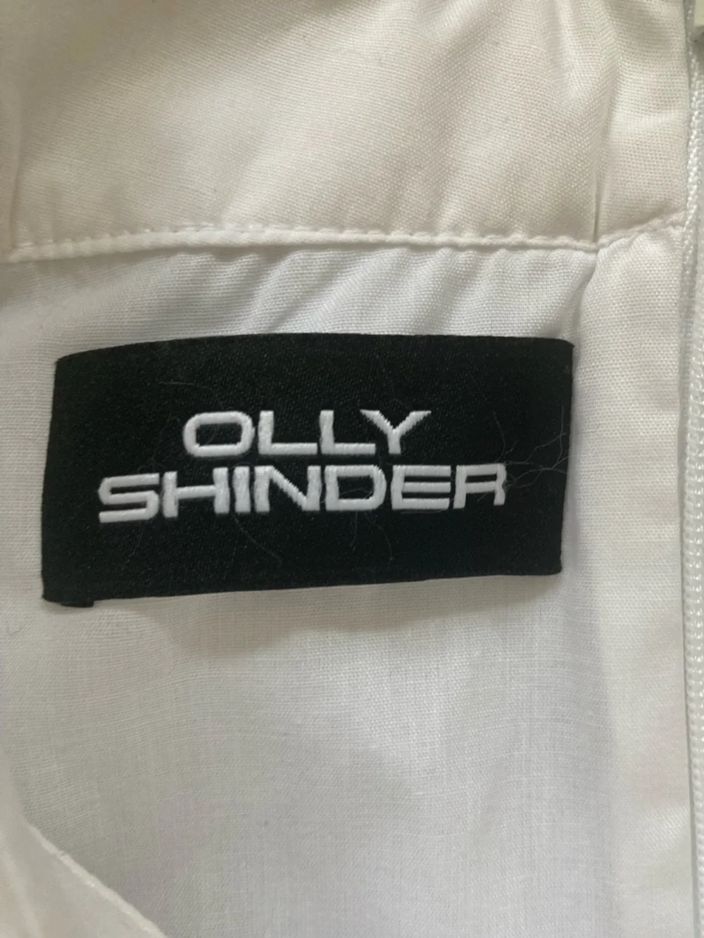 Olly Shinder White Vanishing Tie Shirt Made in England Cotton Men's Large - Picture 4 of 9